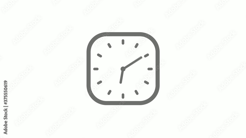 Amazing gray color square clock icon on white background,clock icon Amazing gray color square clock icon on white background,clock icon