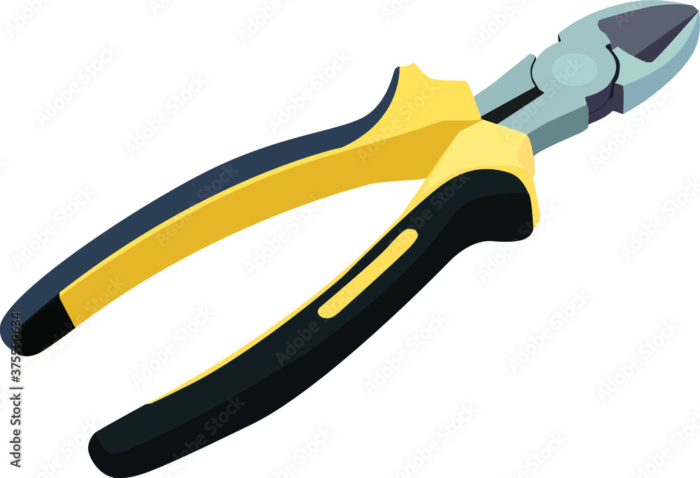Obraz premium Vector Diagonal Pliers on a white background,with clipping path
