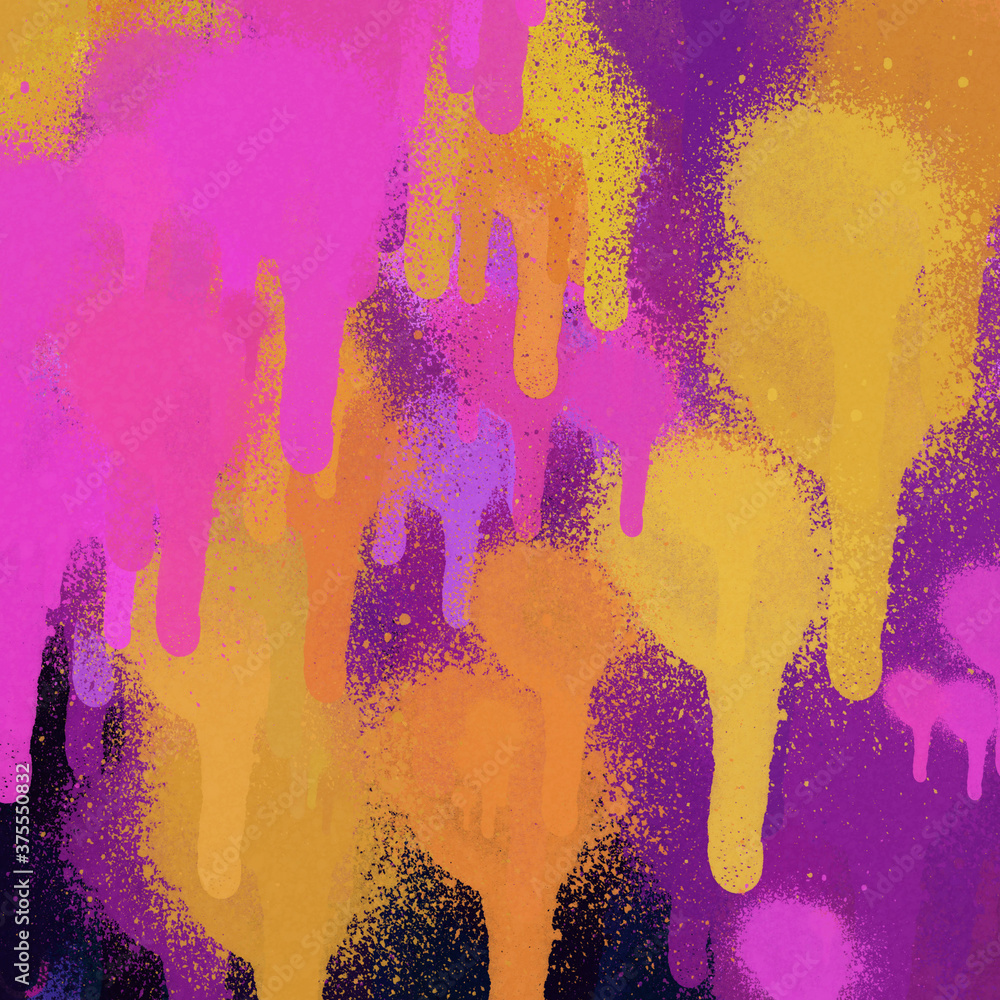 Colorful spray paint ink texture. Graffiti painting on the wall. Street art and vandalism. Digitally airbrushed paper background.
Colorful spray paint ink texture. Graffiti painting on the wall. Street art and vandalism. Digitally airbrushed paper background.