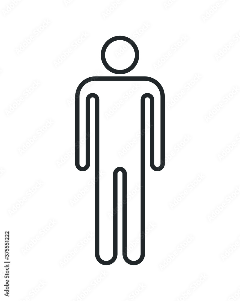 Person avatar icon. Flat human symbol. Gentleman logo. Toilet and bathroom sign. Black silhouette isolated on white background. Vector illustration image. Person avatar icon. Flat human symbol. Gentleman logo. Toilet and bathroom sign. Black silhouette isolated on white background. Vector illustration image.