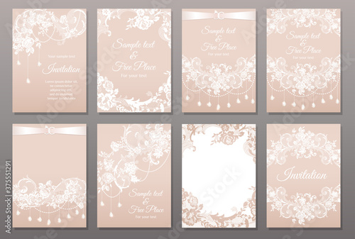 invitation card in romantic lace style