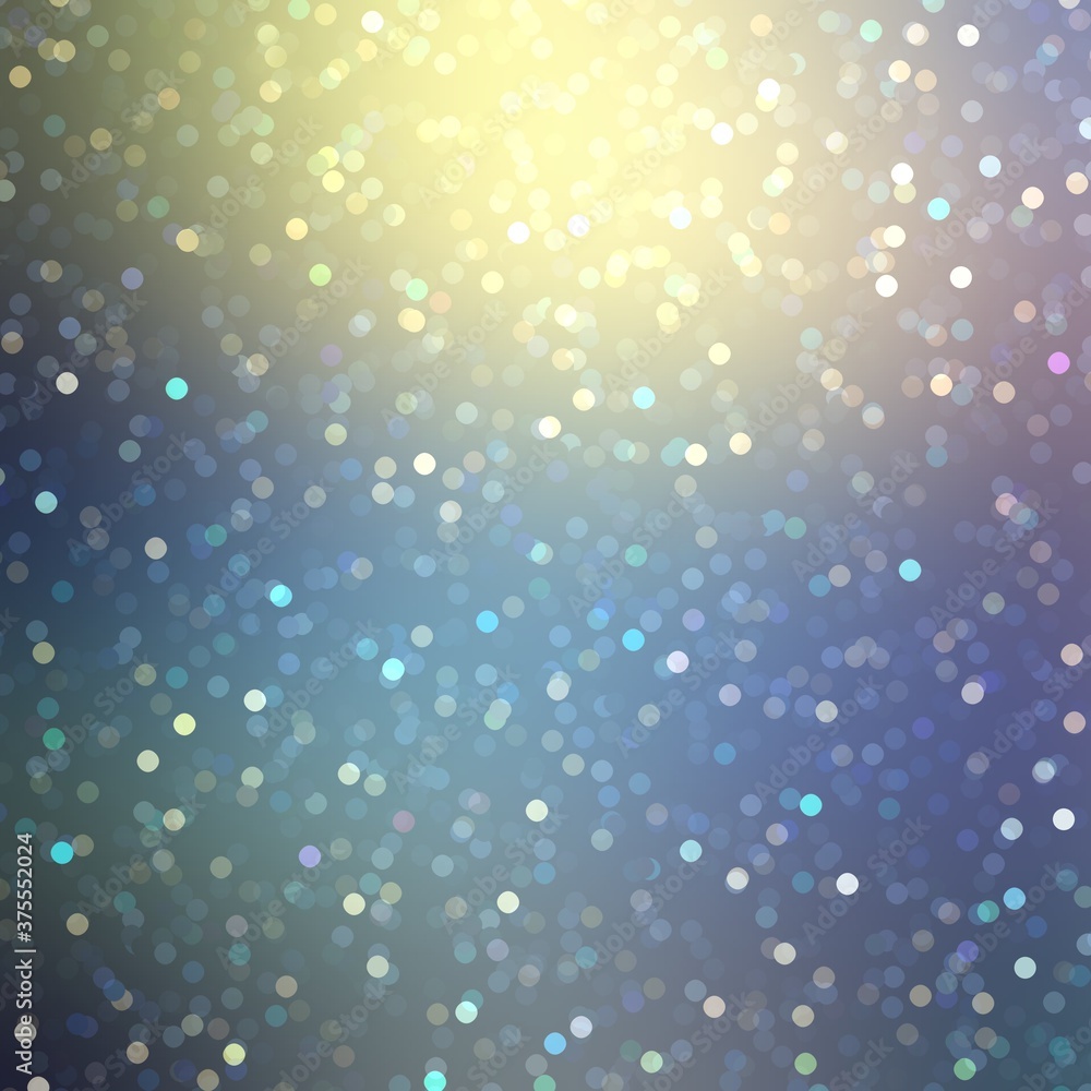Brilliant bokeh pattern on blye lilac green yellow gradient background. New year wonderful bokeh illustration. Iridescent glitter. Brilliant bokeh pattern on blye lilac green yellow gradient background. New year wonderful bokeh illustration. Iridescent glitter.