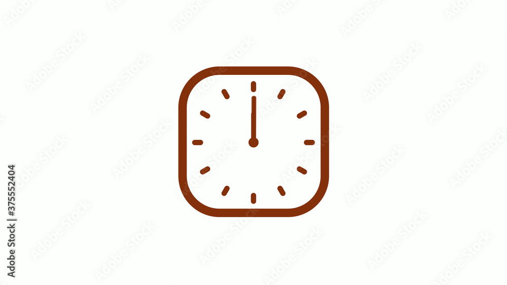 New brown dark counting down square clock icon on white background New brown dark counting down square clock icon on white background