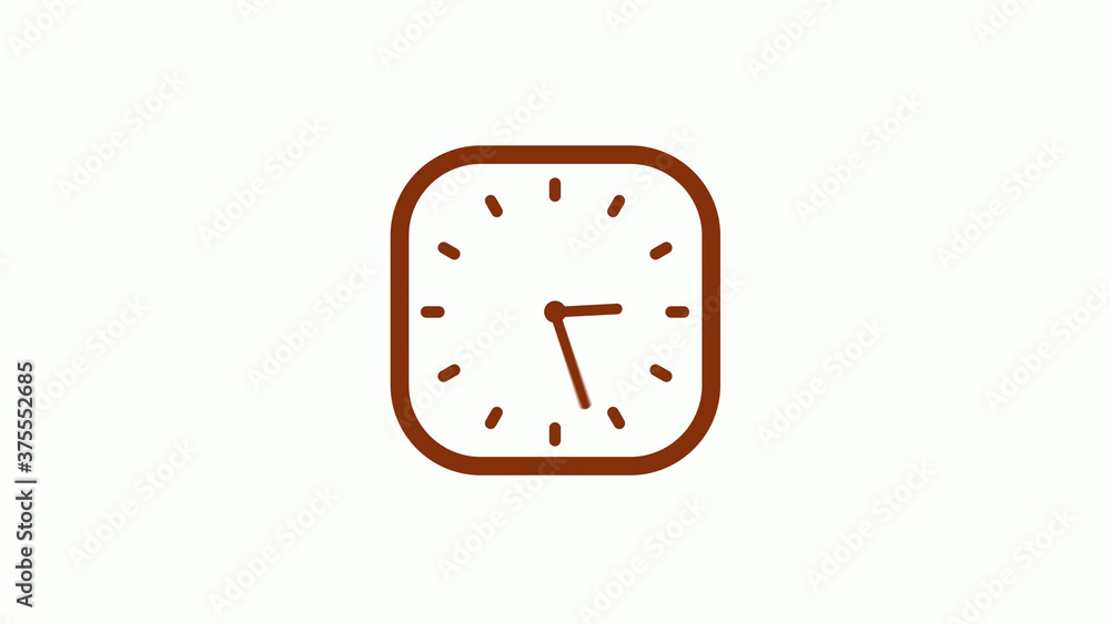 New brown dark counting down square clock icon on white background New brown dark counting down square clock icon on white background