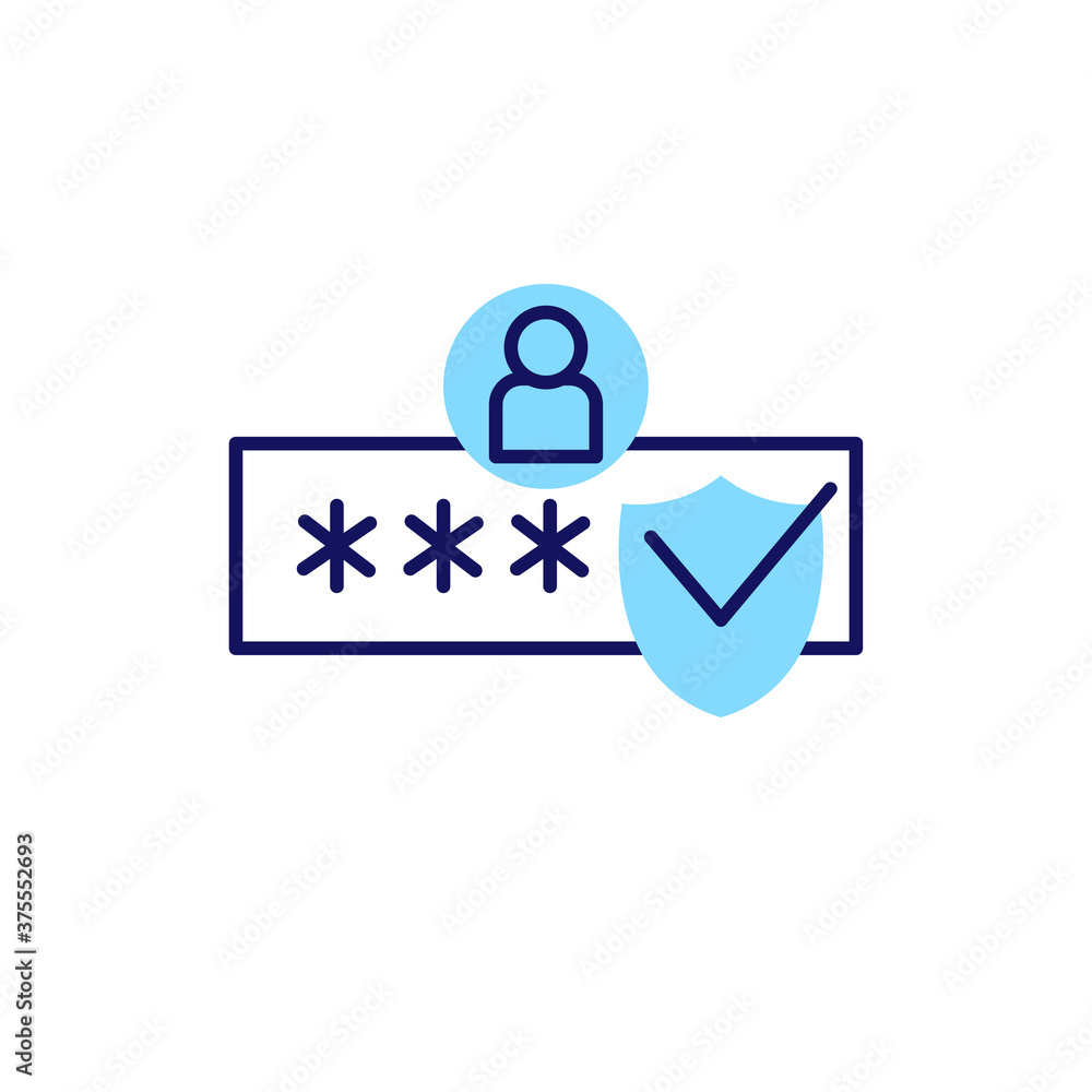 account has been protected with a password line color icon vector illustration. simple and modern style account has been protected with a password line color icon vector illustration. simple and modern style