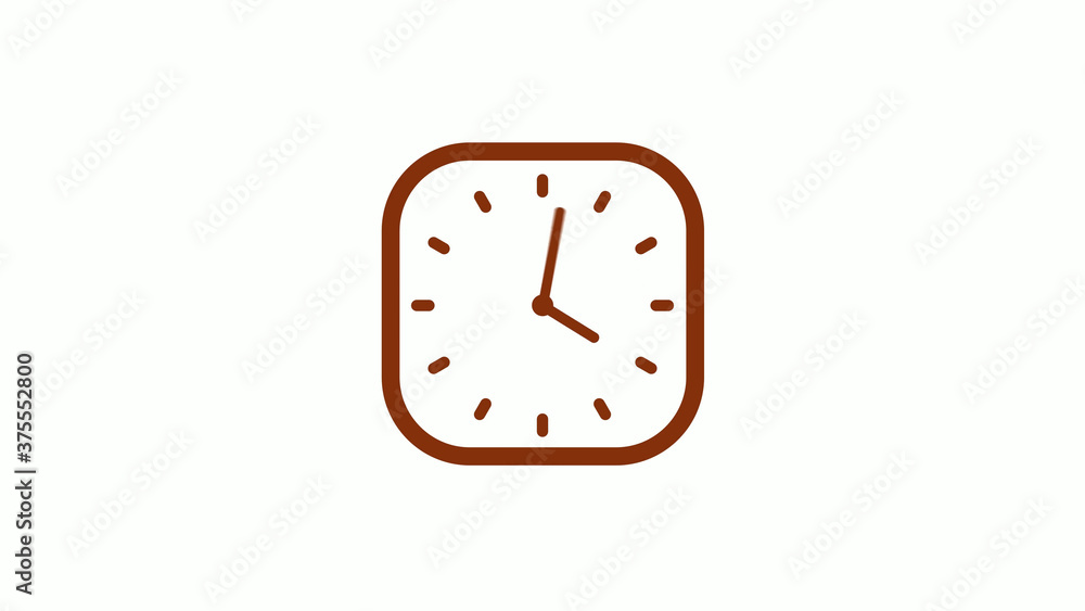 New brown dark counting down square clock icon on white background New brown dark counting down square clock icon on white background