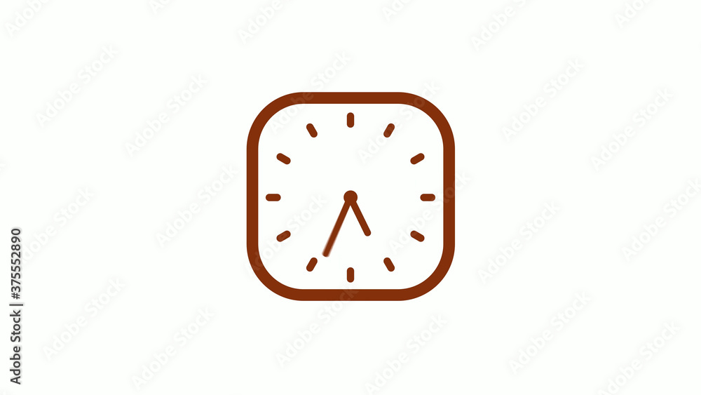 New brown dark counting down square clock icon on white background New brown dark counting down square clock icon on white background