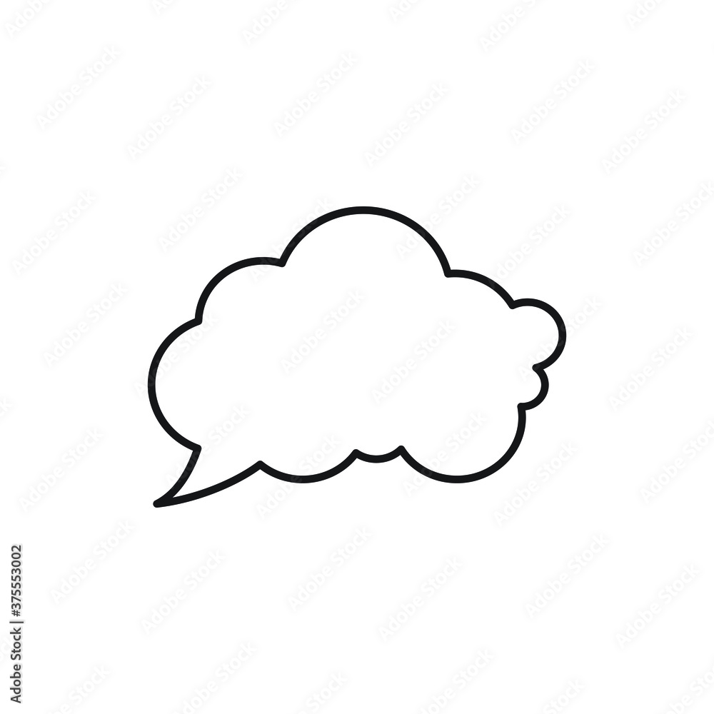 Trendy think bubble in flat style. Cloud line art. vector illustration Trendy think bubble in flat style. Cloud line art. vector illustration