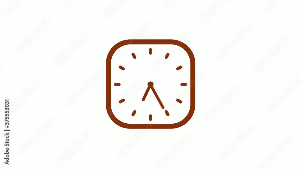 New brown dark counting down square clock icon on white background New brown dark counting down square clock icon on white background
