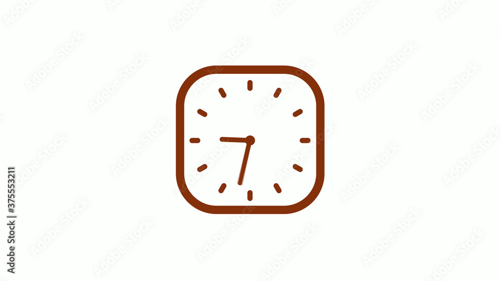 New brown dark counting down square clock icon on white background New brown dark counting down square clock icon on white background