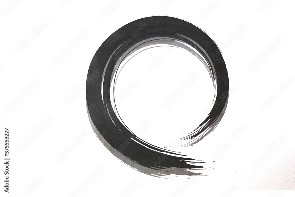 Brush painted black circles Brush painted black circles