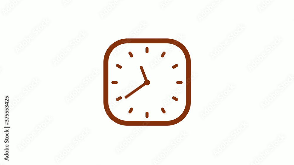 New brown dark counting down square clock icon on white background New brown dark counting down square clock icon on white background