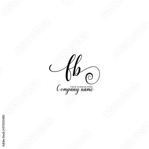 FB Initial handwriting logo template vector 