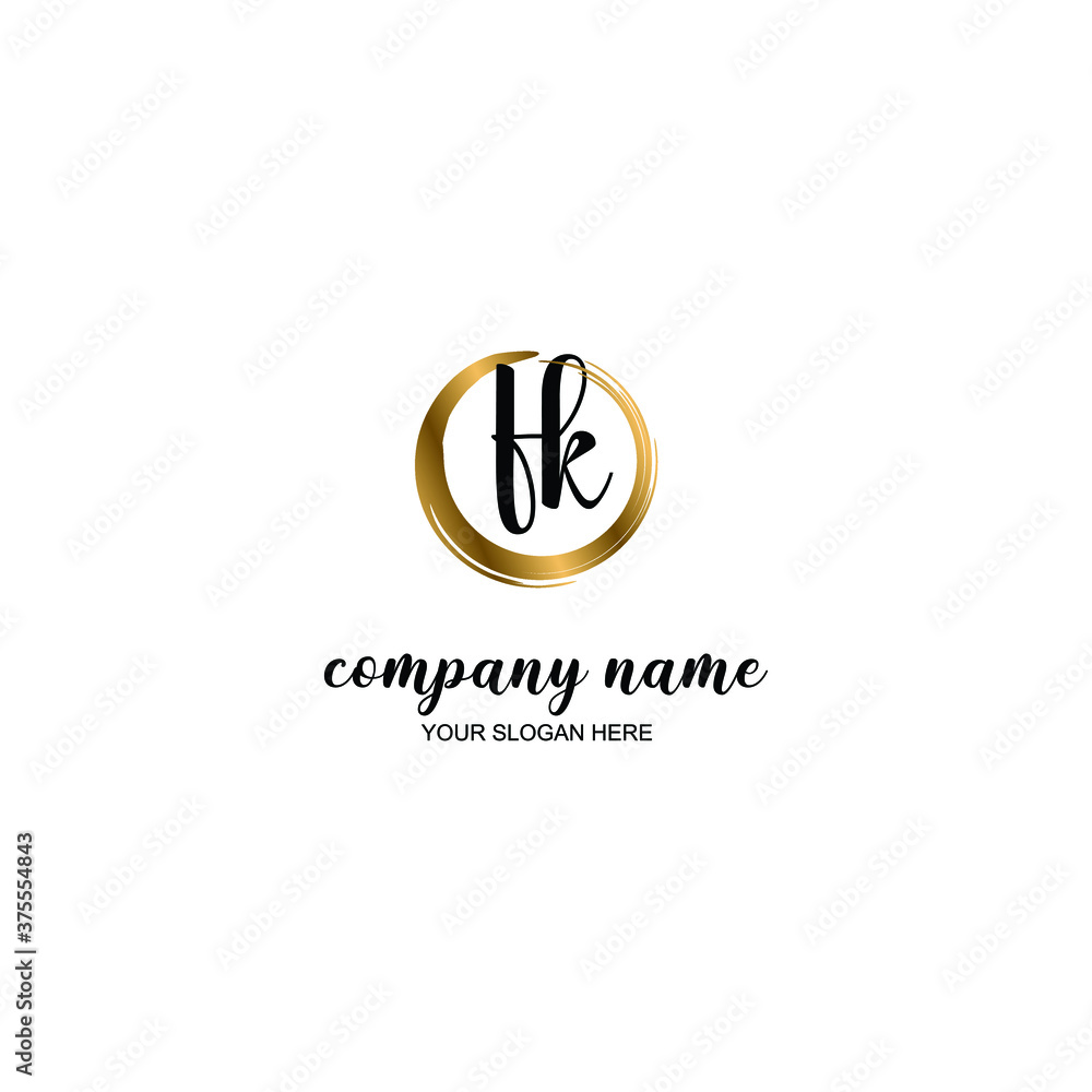 FK Initial handwriting logo template vector FK Initial handwriting logo template vector
