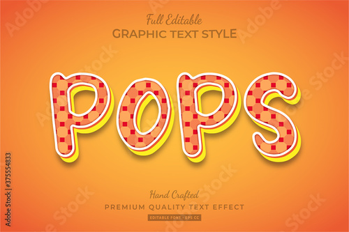 Pops Unique 3d Text Style Effect Premium