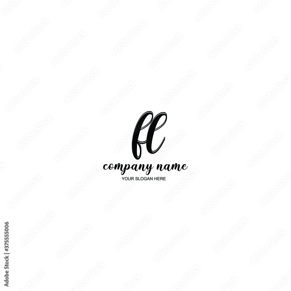 FL Initial handwriting logo template vector FL Initial handwriting logo template vector