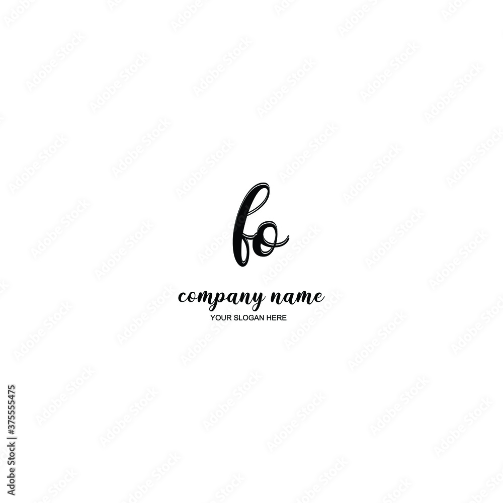 FO Initial handwriting logo template vector FO Initial handwriting logo template vector