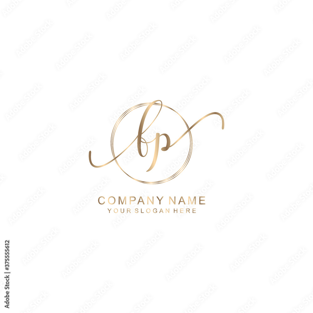 FP Initial handwriting logo template vector FP Initial handwriting logo template vector
