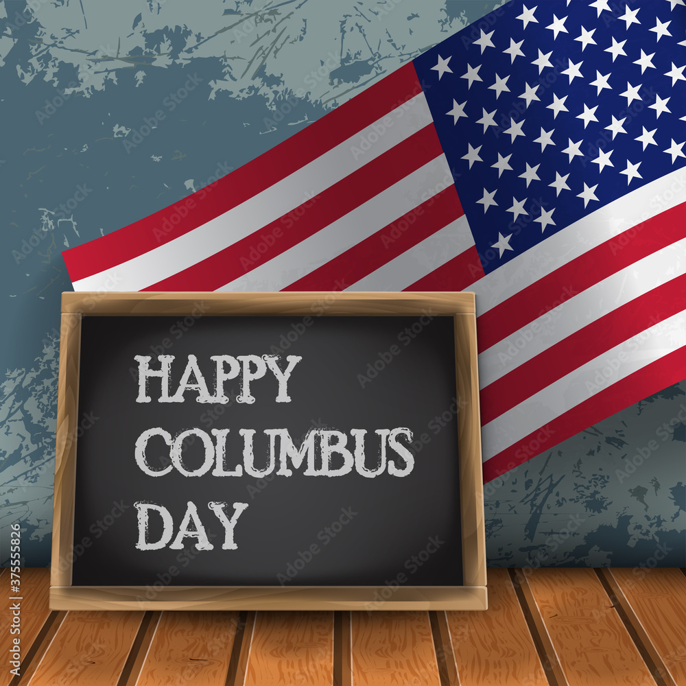 Columbus Day with usa flag