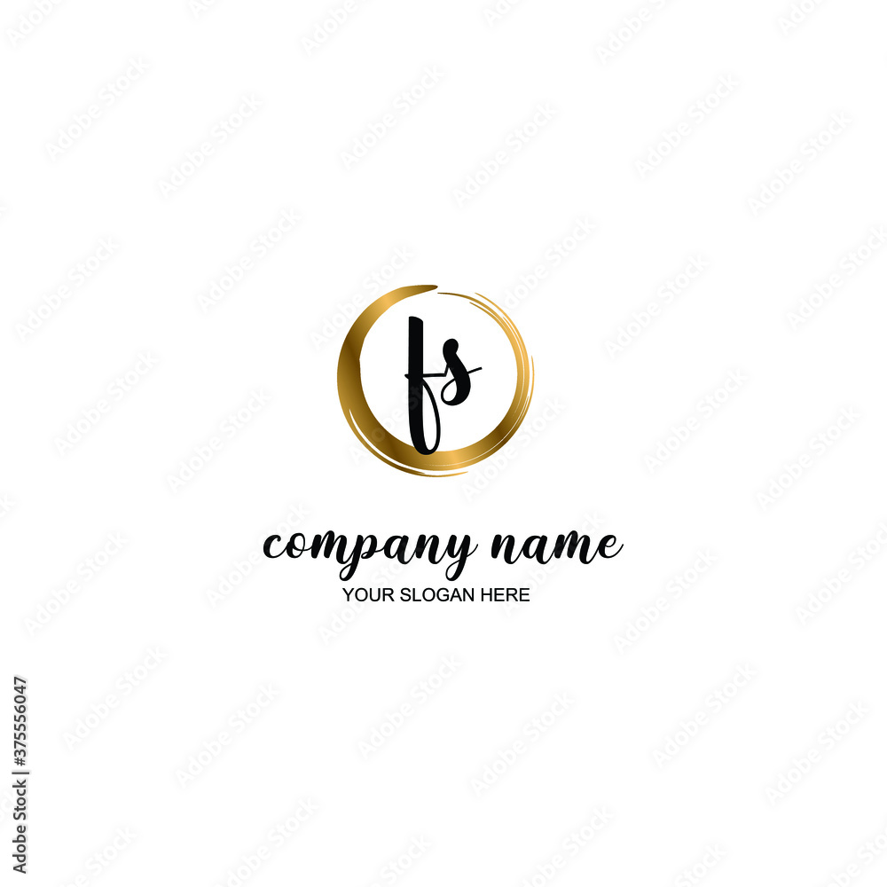 FS Initial handwriting logo template vector FS Initial handwriting logo template vector