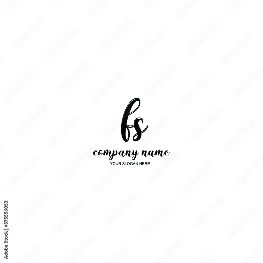 FS Initial handwriting logo template vector FS Initial handwriting logo template vector