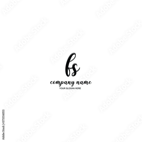 FS Initial handwriting logo template vector
