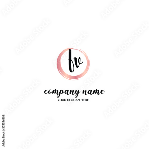 Wallpaper Mural FV Initial handwriting logo template vector Torontodigital.ca