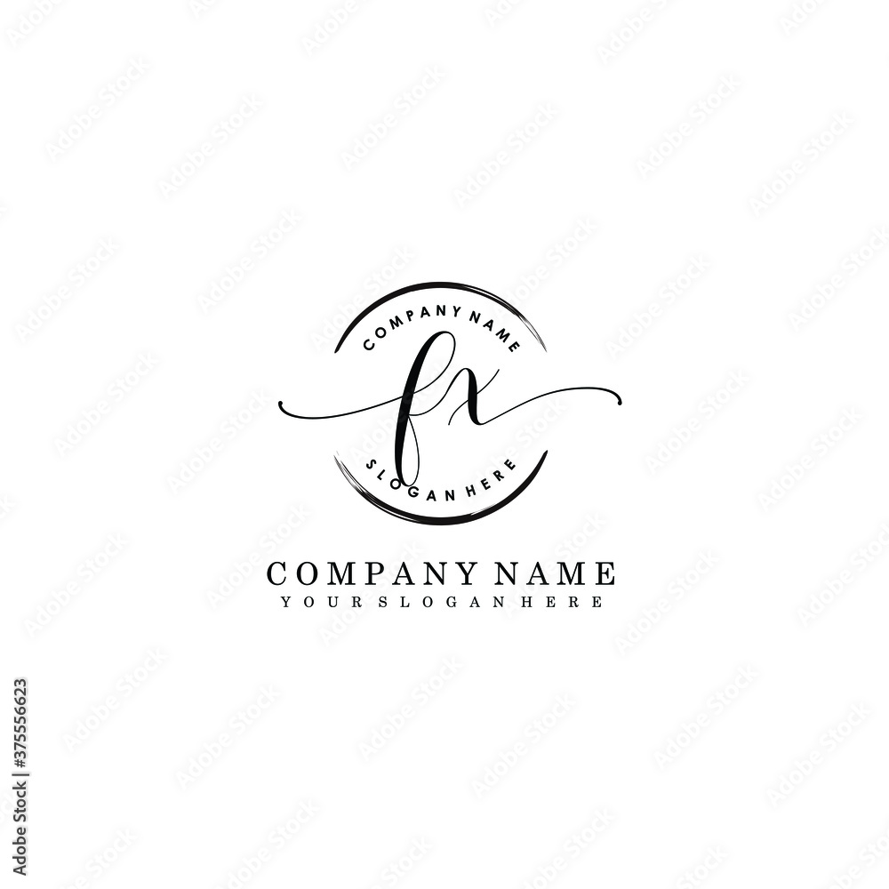 Fototapeta premium FX Initial handwriting logo template vector