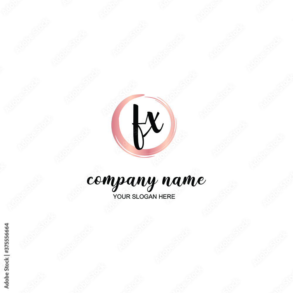 FX Initial handwriting logo template vector FX Initial handwriting logo template vector