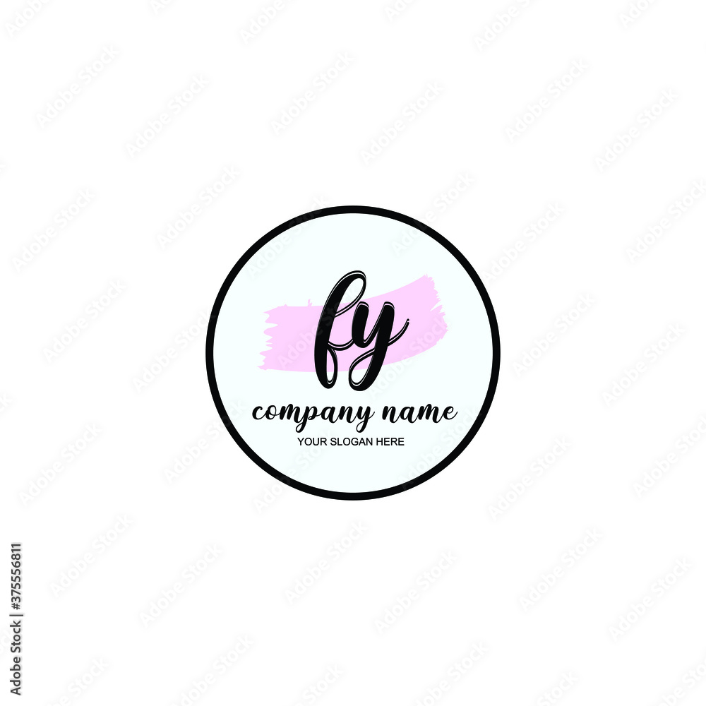 FY Initial handwriting logo template vector FY Initial handwriting logo template vector