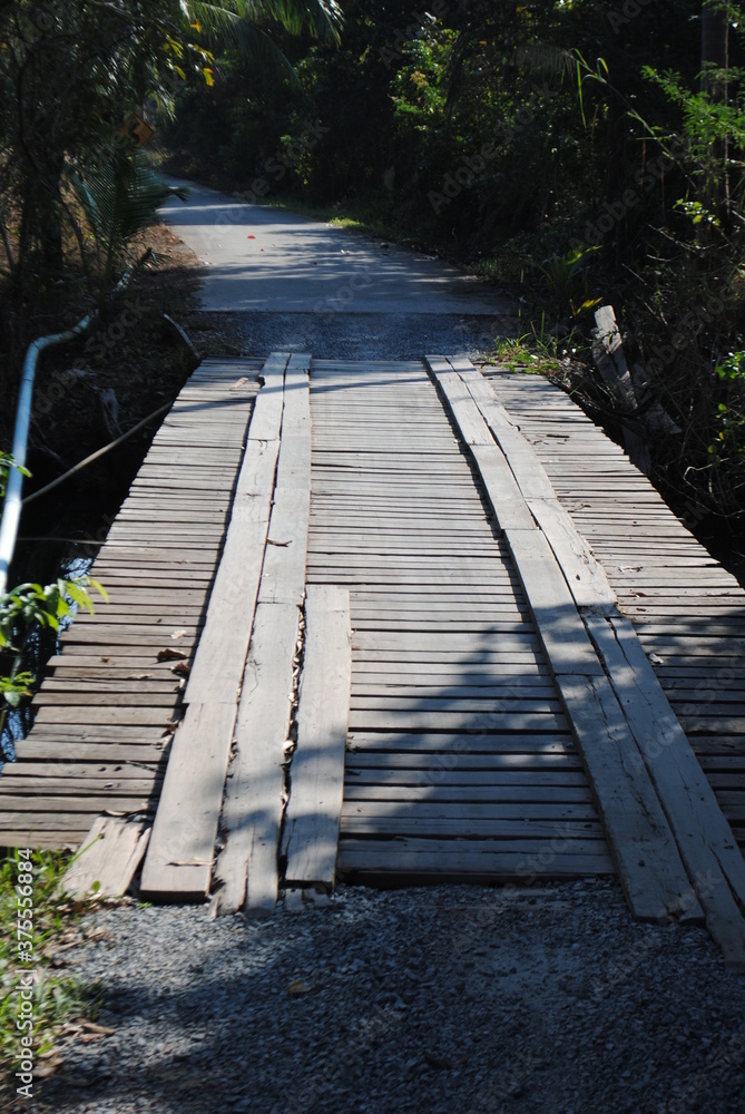 Wooden bridge in Thailand