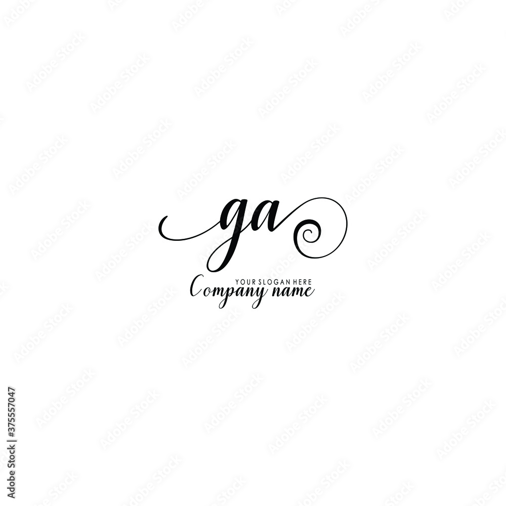 GA Initial handwriting logo template vector
GA Initial handwriting logo template vector