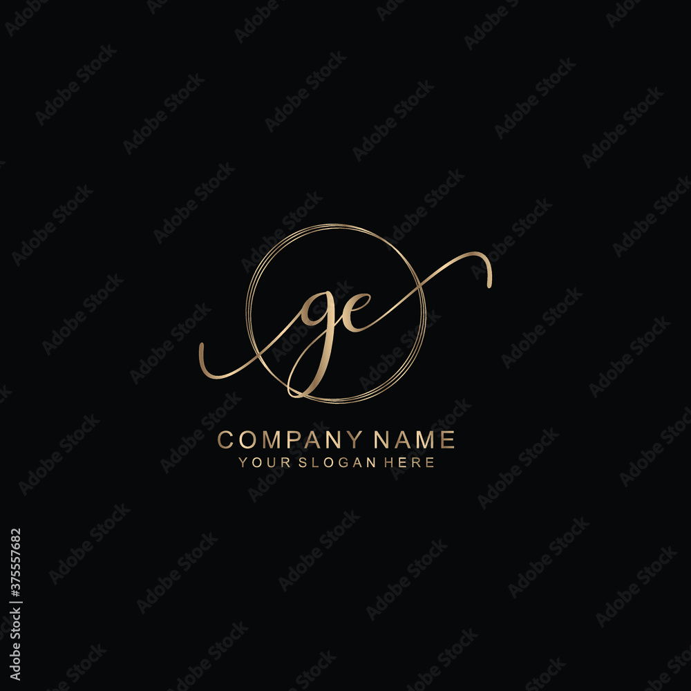 GE Initial handwriting logo template vector
GE Initial handwriting logo template vector