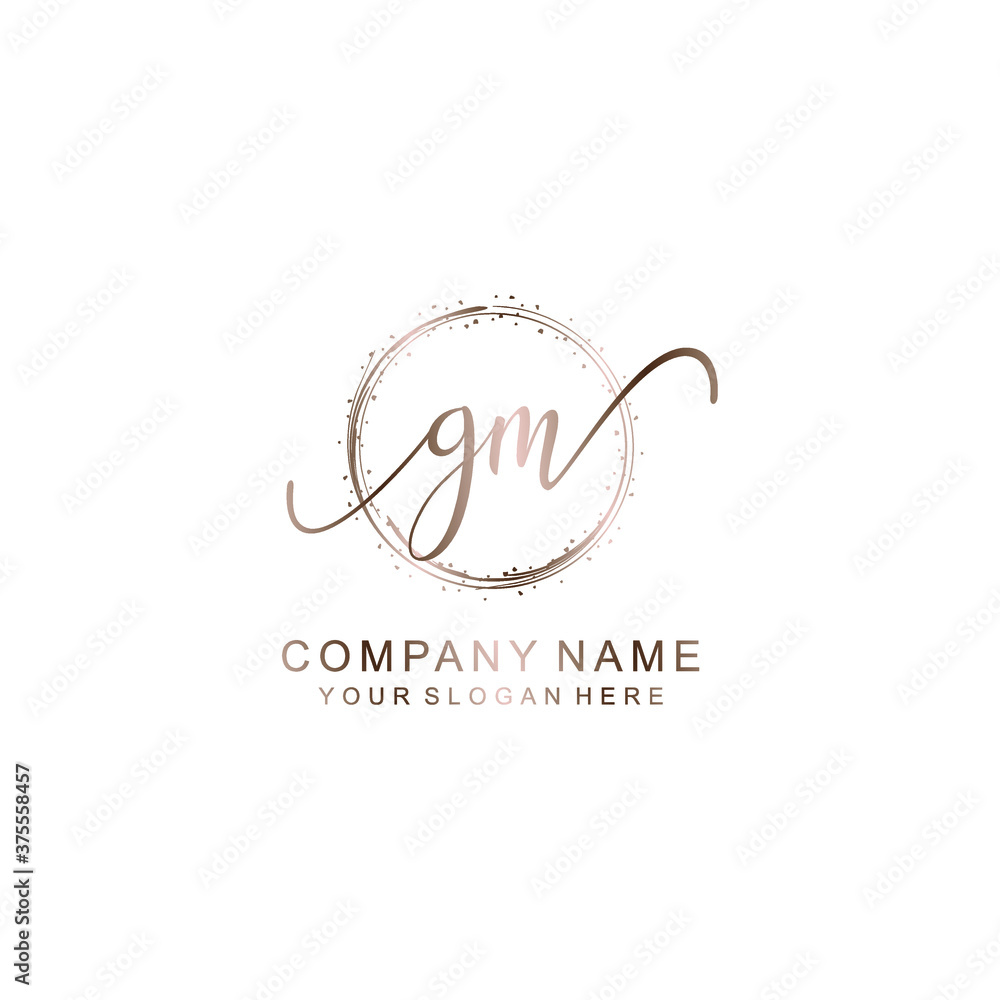 GM Initial handwriting logo template vector GM Initial handwriting logo template vector