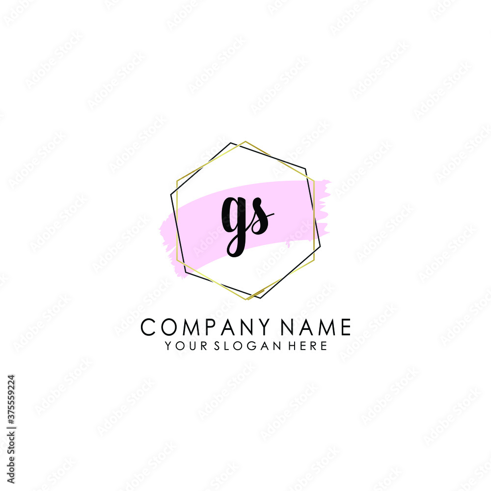 GS Initial handwriting logo template vector GS Initial handwriting logo template vector
