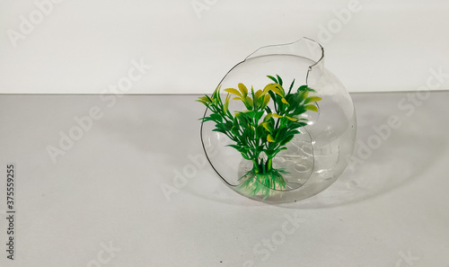 Artificial plant in glass