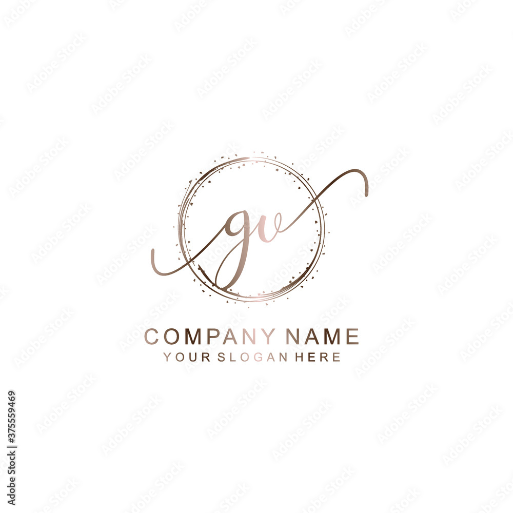 GV Initial handwriting logo template vector GV Initial handwriting logo template vector