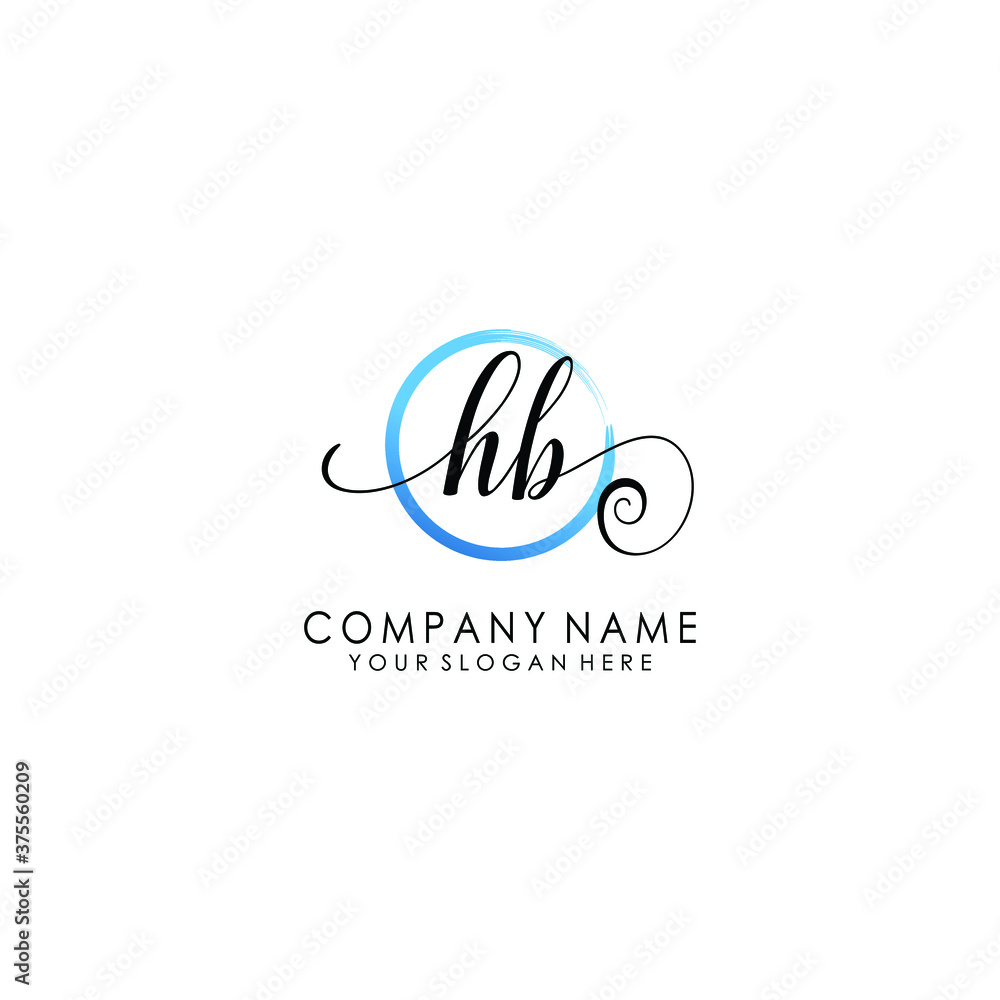 HB Initial handwriting logo template vector HB Initial handwriting logo template vector