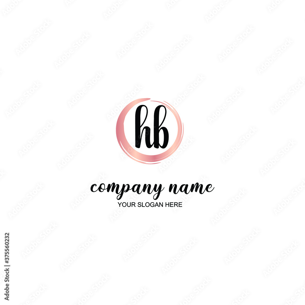 HB Initial handwriting logo template vector HB Initial handwriting logo template vector