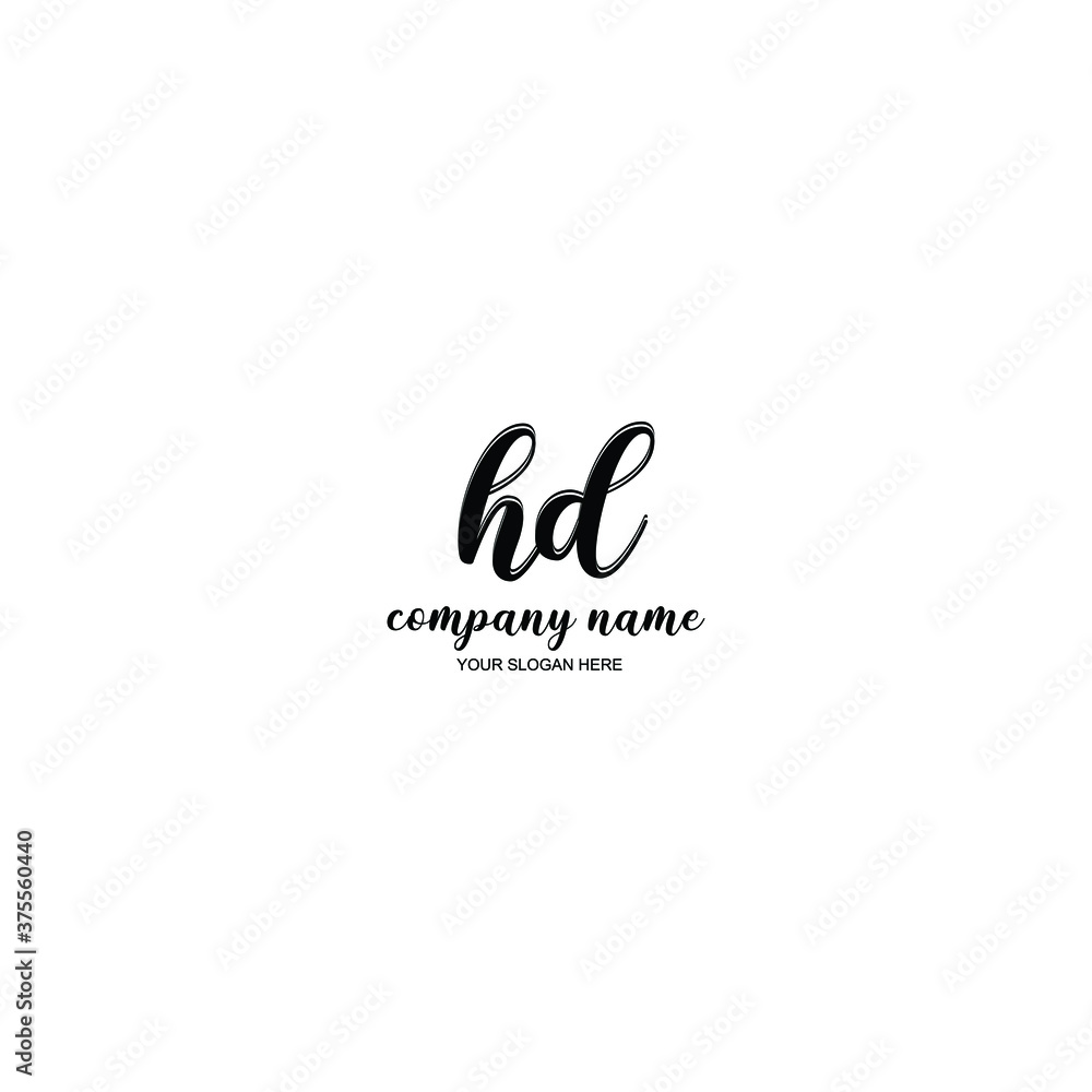 HD Initial handwriting logo template vector HD Initial handwriting logo template vector