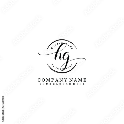 HG Initial handwriting logo template vector