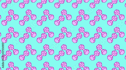Dumbbells pattern on pastel background