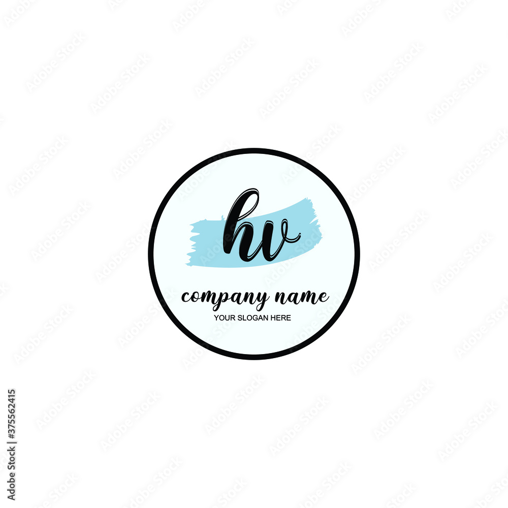 HV Initial handwriting logo template vector HV Initial handwriting logo template vector
