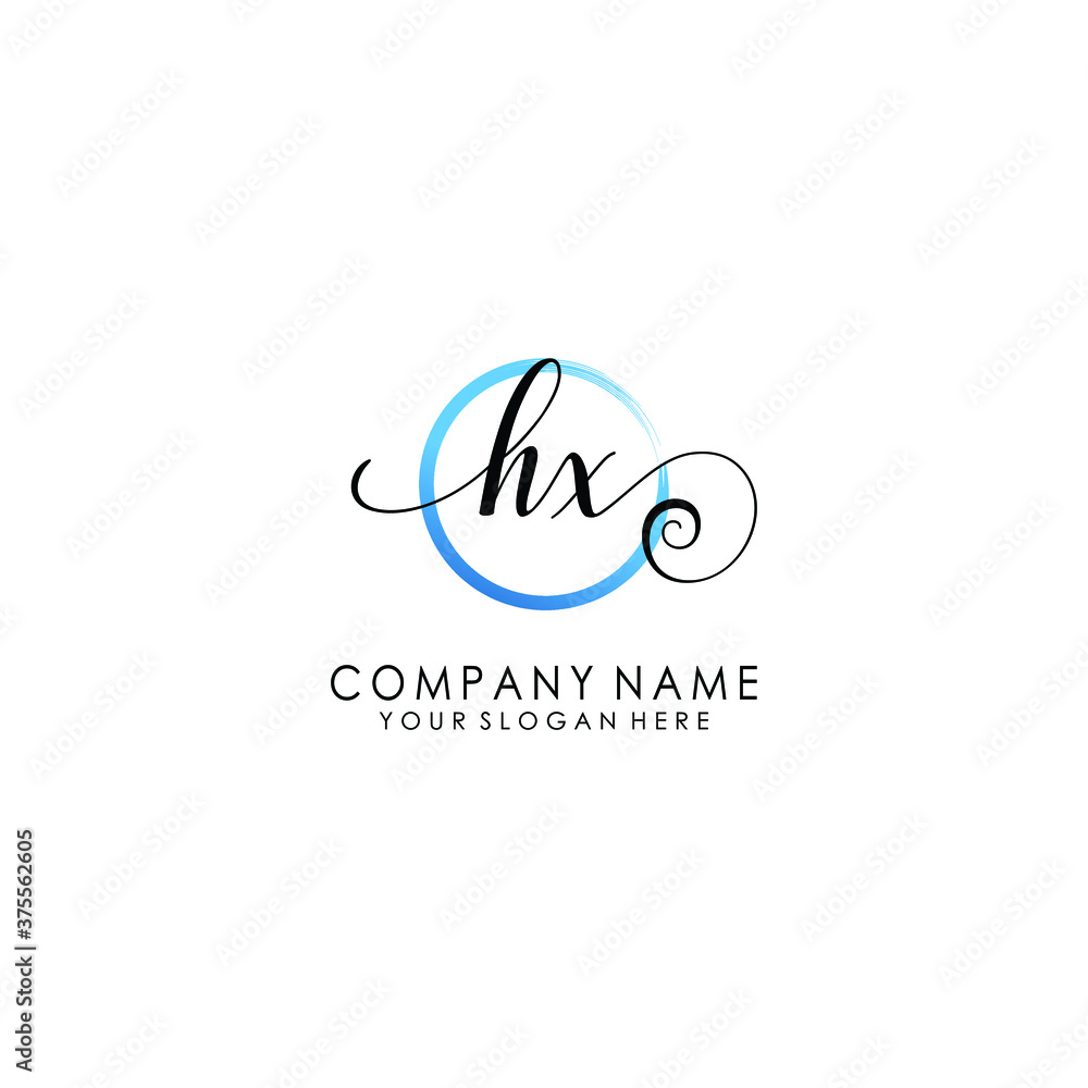 HX Initial handwriting logo template vector HX Initial handwriting logo template vector