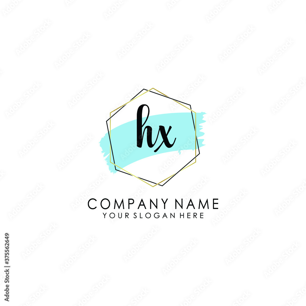 HX Initial handwriting logo template vector HX Initial handwriting logo template vector
