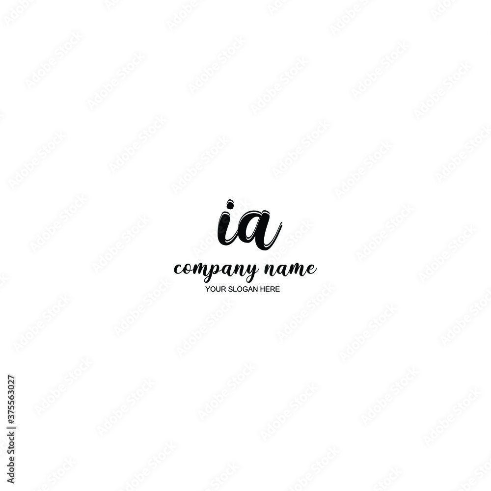 IA Initial handwriting logo template vector IA Initial handwriting logo template vector