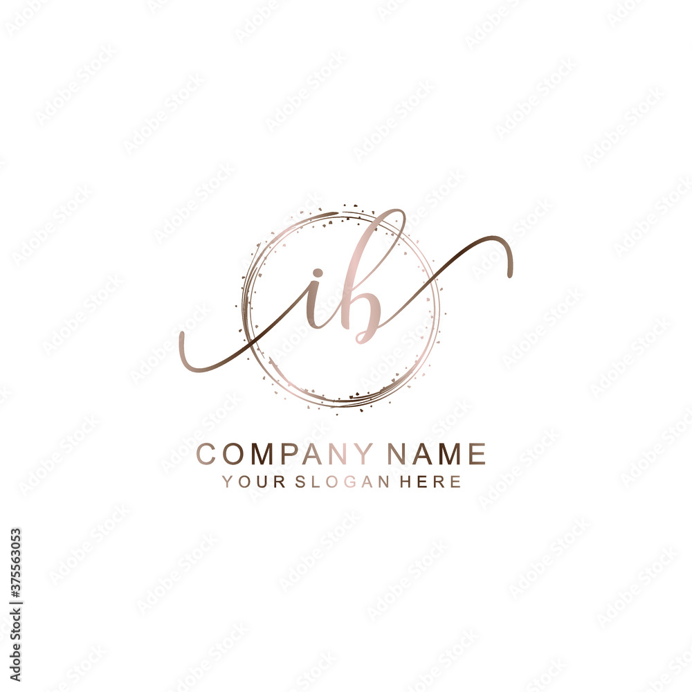 IB Initial handwriting logo template vector IB Initial handwriting logo template vector