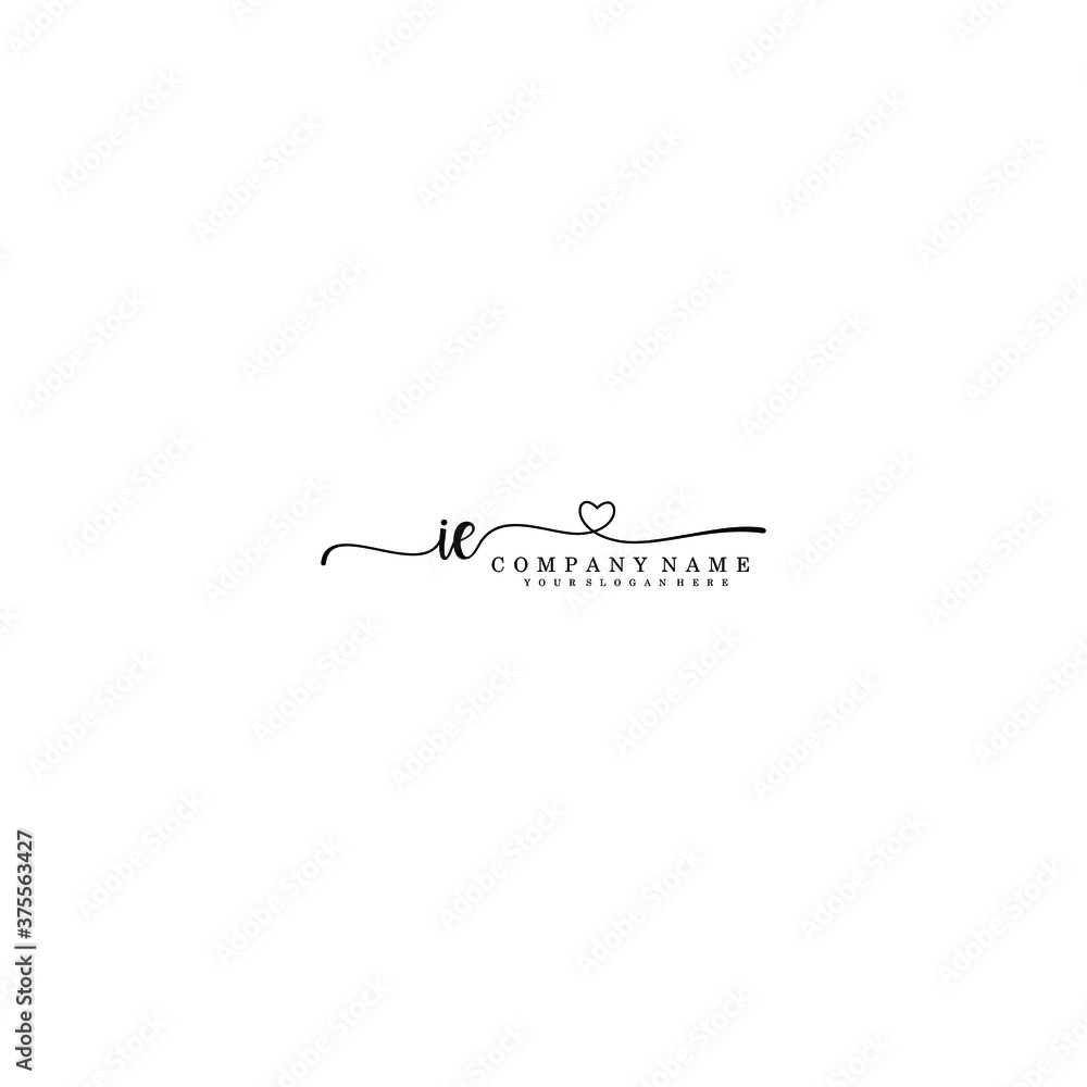 IE Initial handwriting logo template vector IE Initial handwriting logo template vector