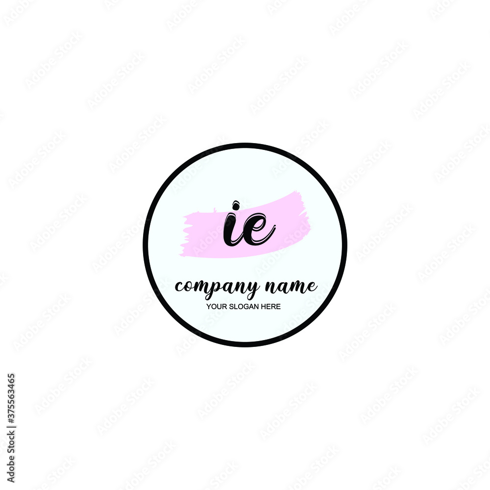 IE Initial handwriting logo template vector IE Initial handwriting logo template vector