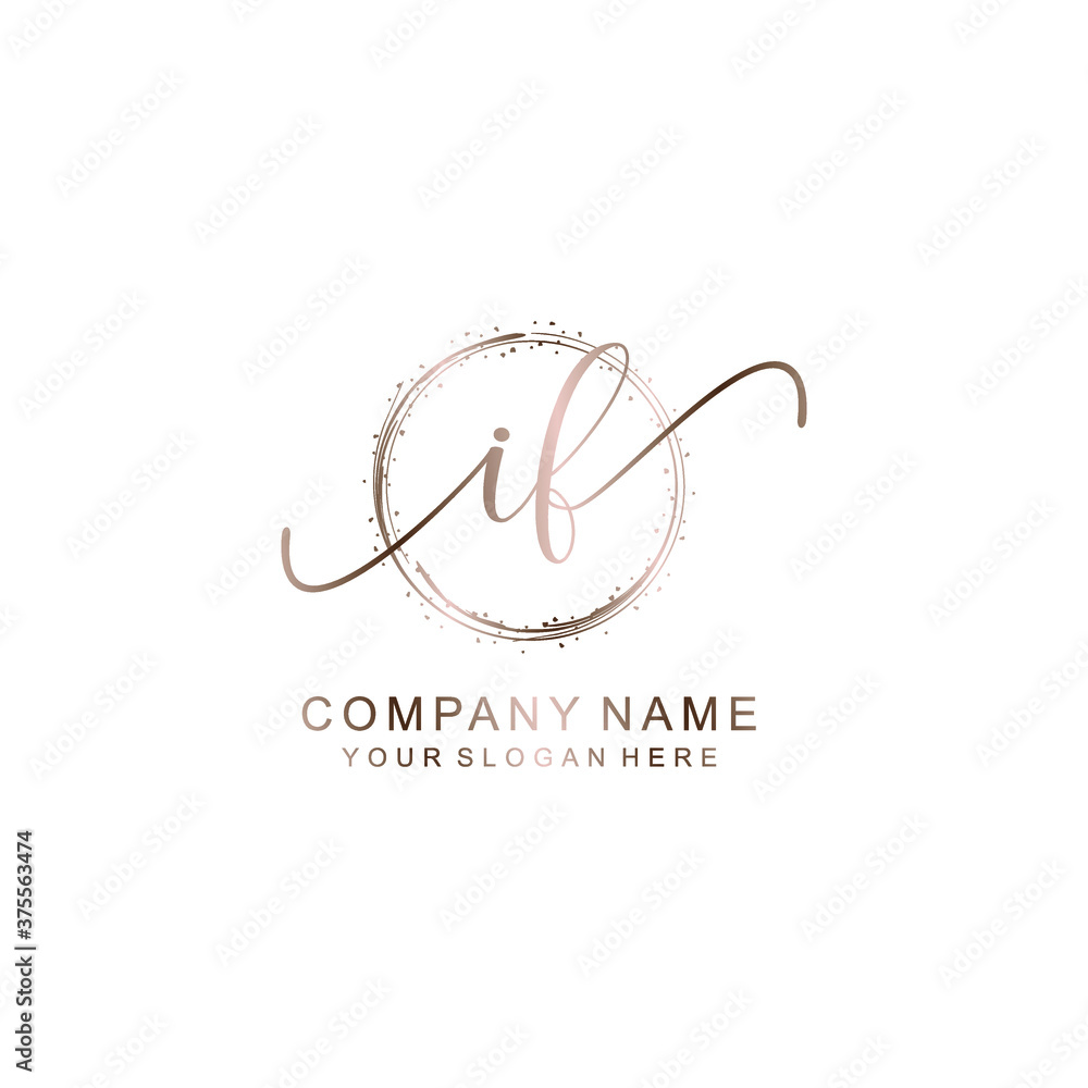 IF Initial handwriting logo template vector IF Initial handwriting logo template vector